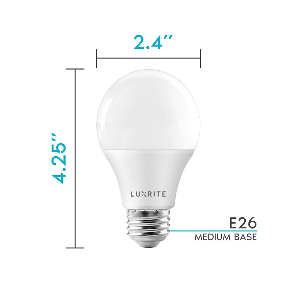 Luxrite A19 Led Bulb 75W Equivalent, 1100 Lumens, 2700K Warm White, Dimmable Standard Led Light Bulbs 11W, Enclosed Fixture Rate