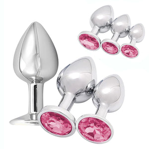 Metal Anal Plug - Butt Plug Set 3 Pcs Anal Plugs, Buttplug, But Plug, Sexual Stimulation Device for Butt Plug Set, Anal Sex Toy