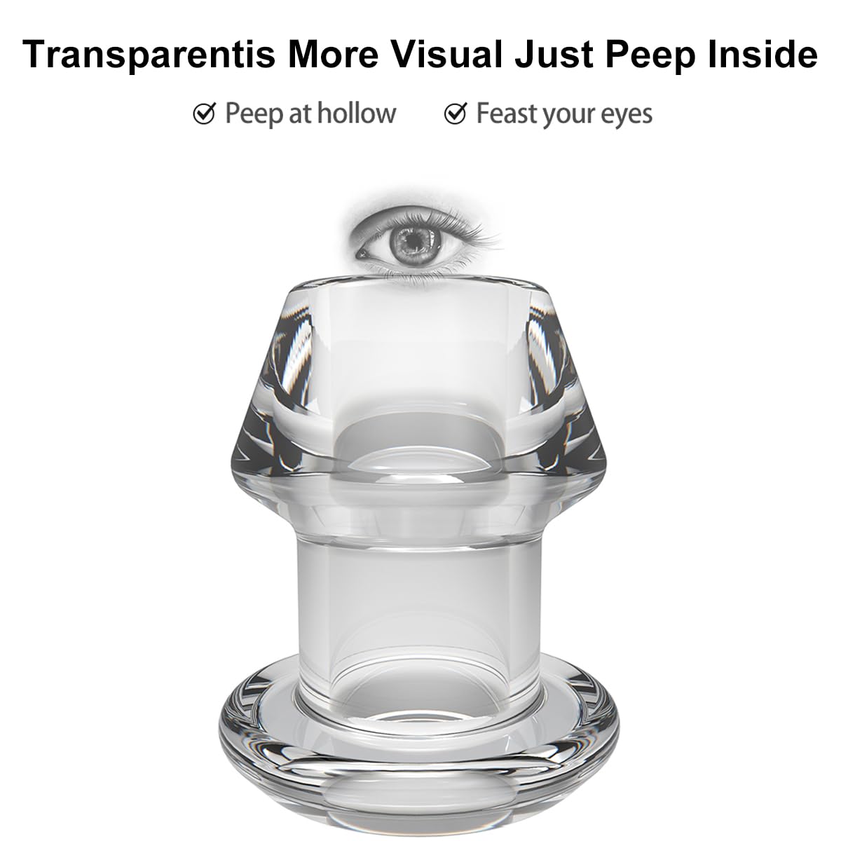Tabuy Hollow Anal Plug Vaginal Dilator Speculum, TPE Transparent Anal Plug Anal Speculum Vaginal Stretcher Tunnel Anal Dilator B