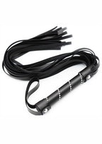 Premium Sex Whip with Rhinestones for Bedroom Play, Faux Leather Floggers Adult Play, BDSM Whip for Spanking, Black