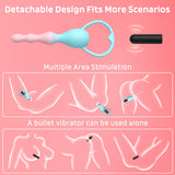 Vibrating Anal Beads Anal Plug with 10 Vibration Modes, Vibrating Butt Plug Sex Toys for Beginner, Anal Sex Toys Waterproof Bull