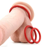 Spartacus Nitrile Cock Ring Set, Red