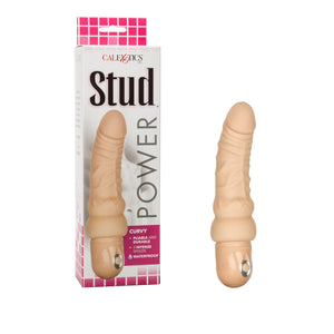 Calexotics Novelties Waterproof Power Stud Curvy Dildo, Ivory