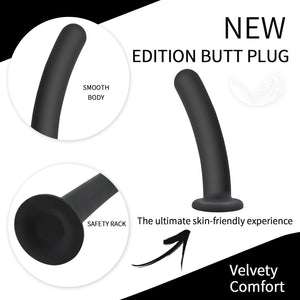 Dildo Anal Plug Trainer Kit, 3 Sizes Butt Plug Anal Toys Silicone Black Dildo with Strong Suction Cup Prostate Vaginal G Spot Se