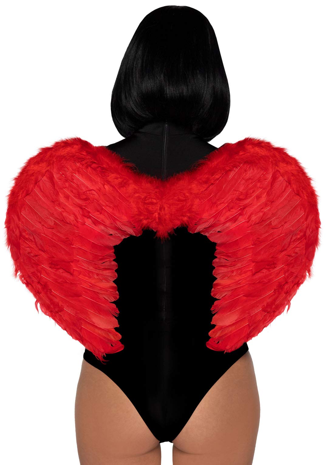 Marabou Trimmed Feather Wings. - O/S / Red