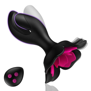 Anal Plug Vibrator Sex Toys - OHTop Expanding Vibrating Butt Plug with 10 Vibration Modes & Rose Toys G Spot Vibrators Anal Toys
