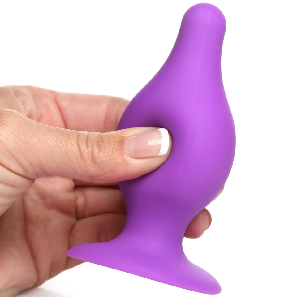 Squeeze-It Tapered Anal Plug Purple Medium