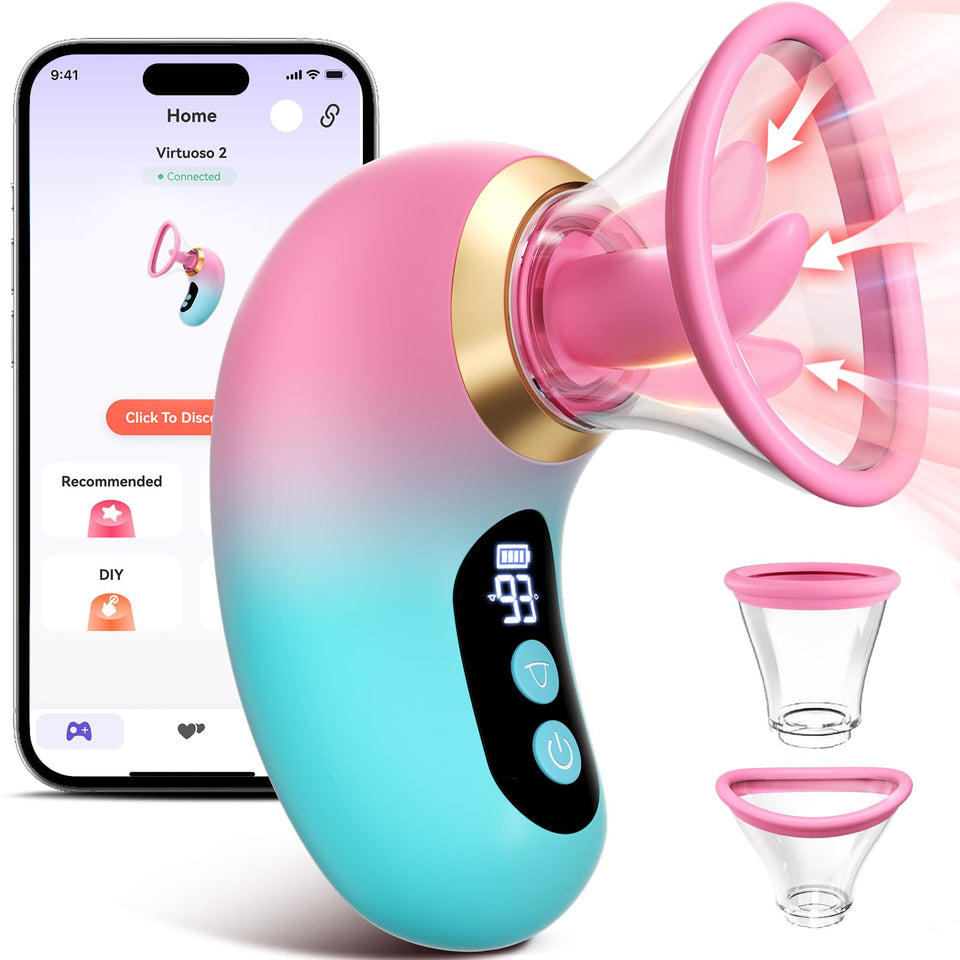 Gasevimo Sex Toys Rose Sex Toy Vibrator Rose Adult Toy Adult Toys for Women 3 Sucking, 9 Tongue Licking & Vibrating Vibrators, L