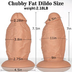 3.8 ' ' Diameter Huge Thick Anal Dildo, 7.5 Inch Huge Silicone Girth Dildo Butt Plugs with Strong Suction Cup & No Balls for Dee