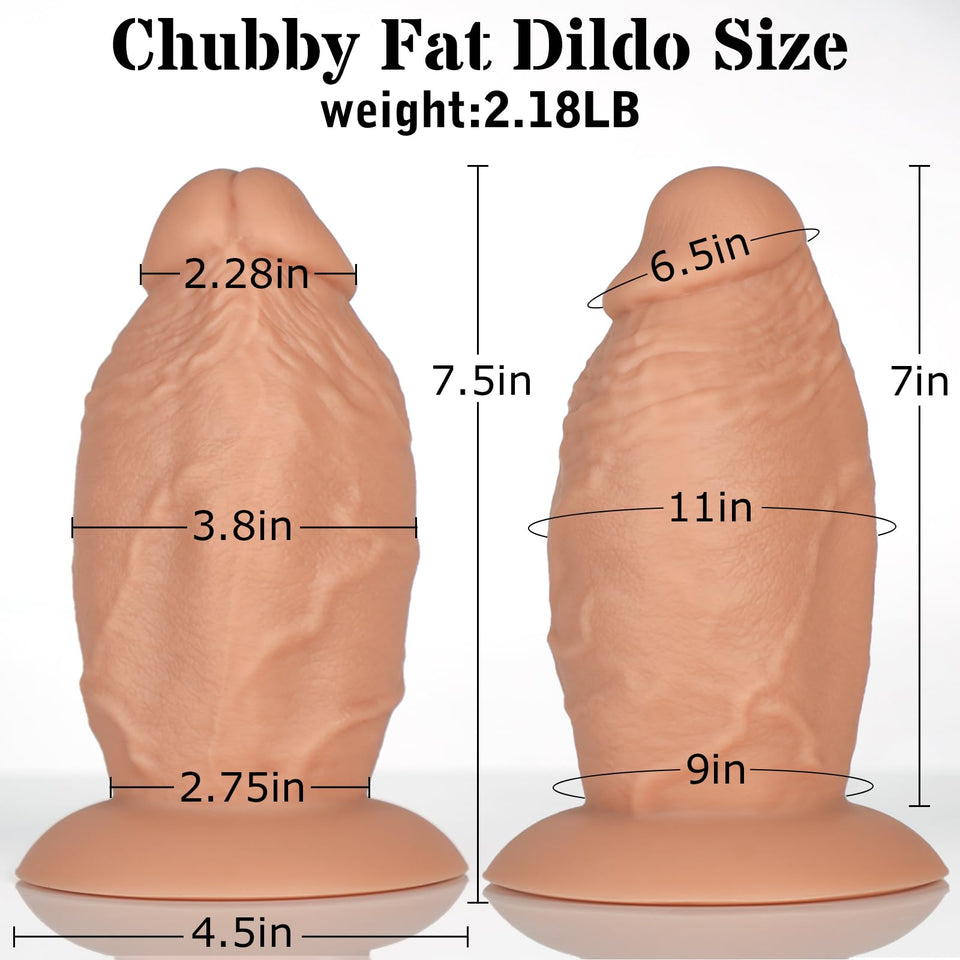 3.8 ' ' Diameter Huge Thick Anal Dildo, 7.5 Inch Huge Silicone Girth Dildo Butt Plugs with Strong Suction Cup & No Balls for Dee