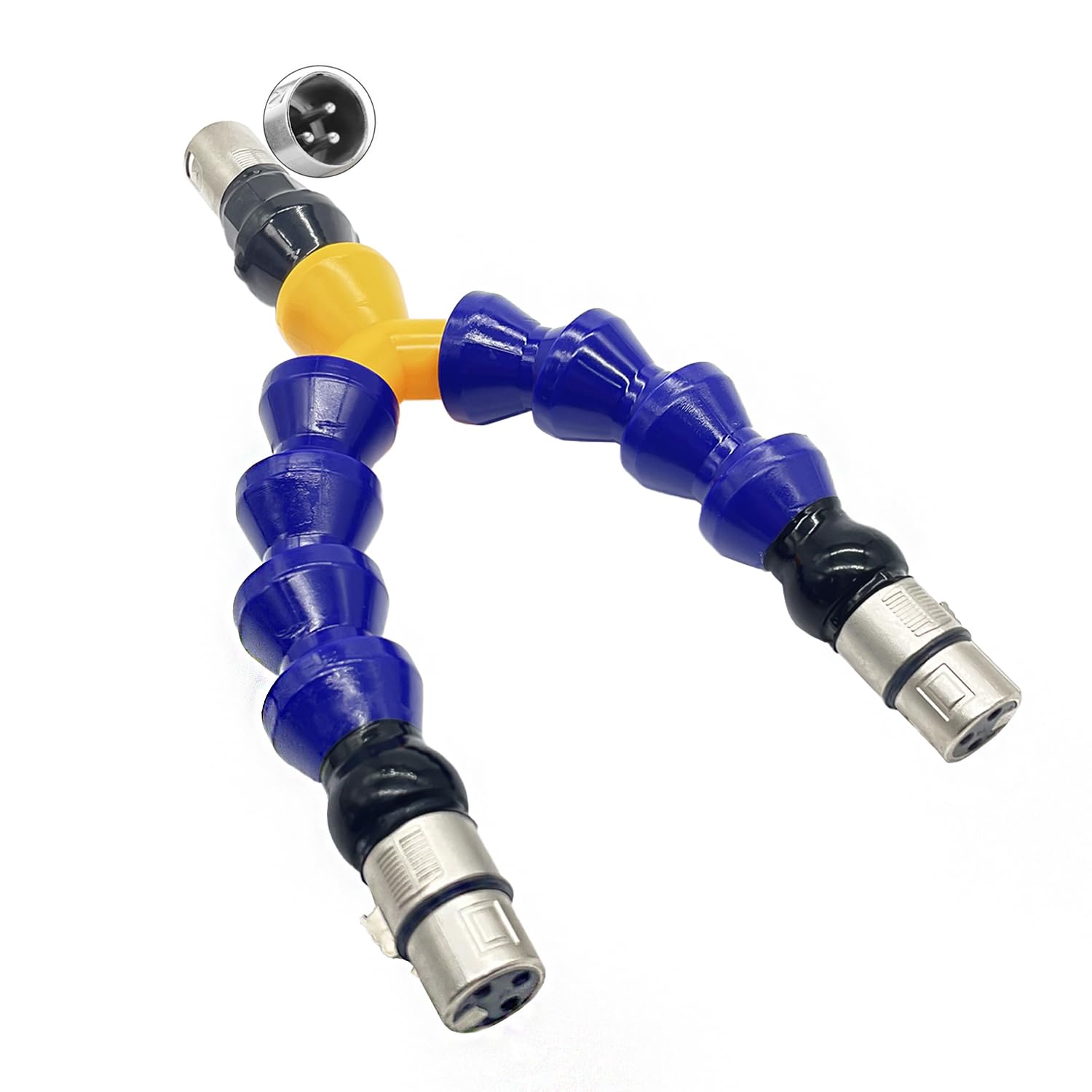 TenFruit 3XLR to Double 3XLR Adapter with Flexible Rods Sex Machine Attachment Double Penetration for 3XLR Connector Dildos Mast
