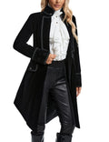 SUPLEAP Womens Victorian Gothic Vintage Tailcoat Pirate Jacket Steampunk Long Coat (Black, Large)