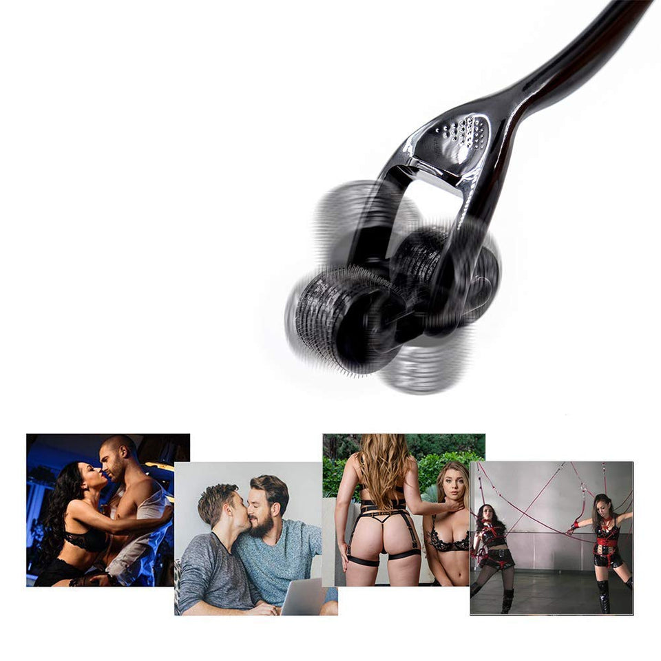 Wartenburg Pinwheel, Double Pinwheel 9-Row-Pin Sensory Play BDSM Bondage Sex Toy for Couple
