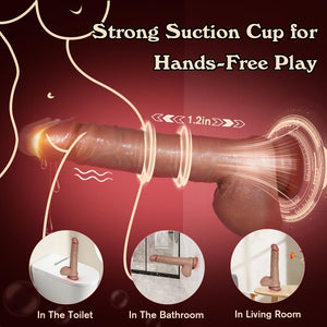 Thrusting Dildo Vibrators Sex Toys - 8.83'' Thrusting Vibrator Adult Toys for Women G Spot Vibrators, 2 in 1 Dildos Realistic Di