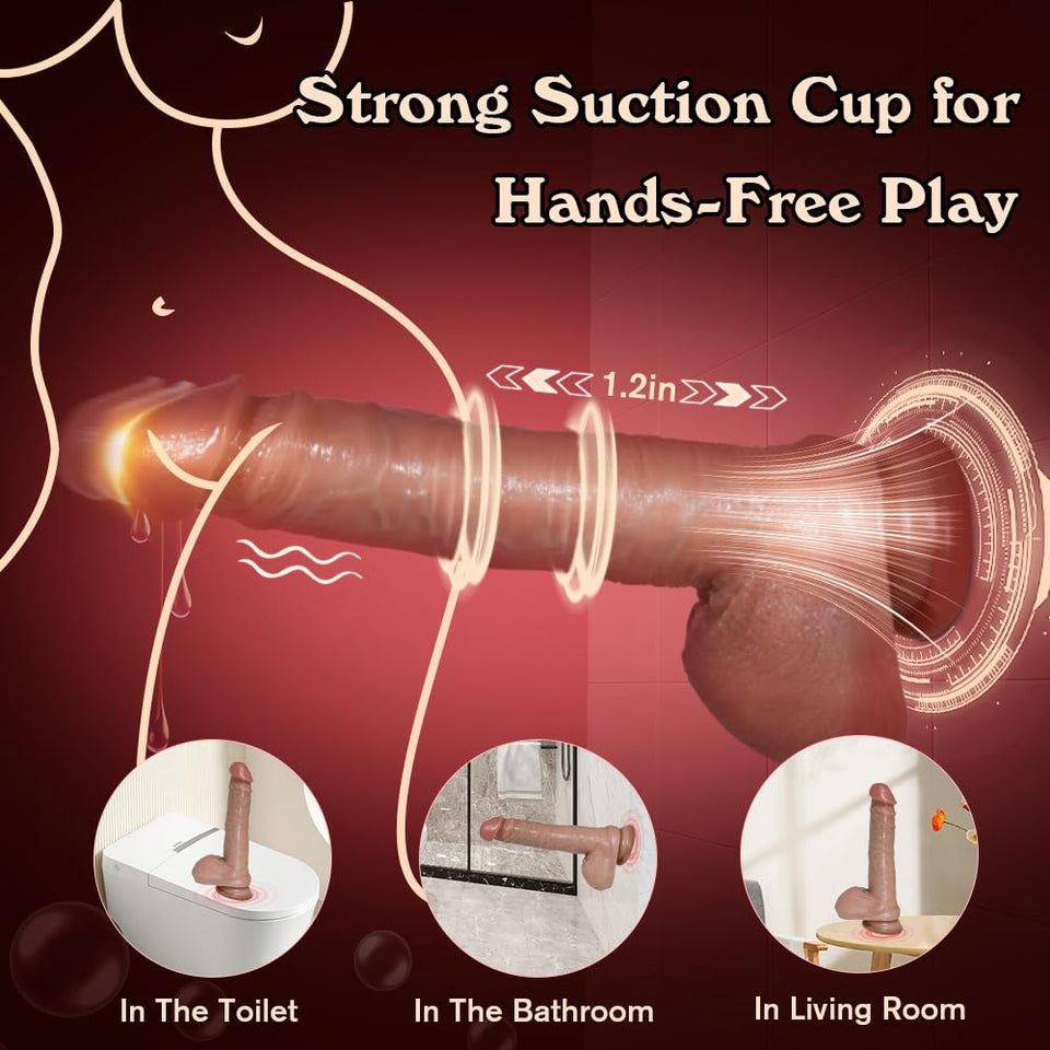 Thrusting Dildo Vibrators Sex Toys - 8.83'' Thrusting Vibrator Adult Toys for Women G Spot Vibrators, 2 in 1 Dildos Realistic Di