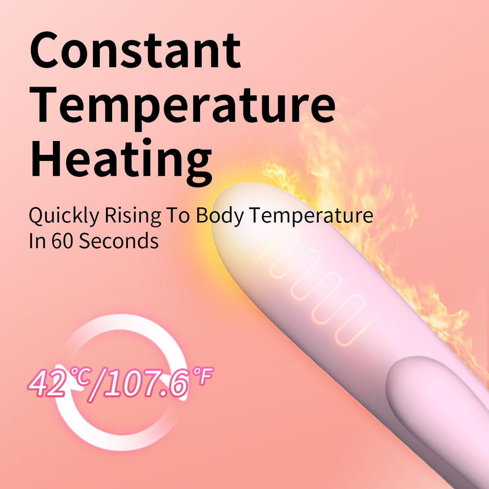 Jissbon Burning Sakura Dual-Head Rabbit Vibrator Vibrating Dildo Massager with Heating Function Sex Toys for Clitoral Stimulatio