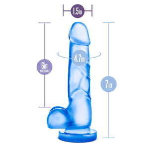 Blush Novelties B Yours Sweet N Hard 4 - Soft Realistic Lifelike 7 3/4 Inch Dildo - 1.5'' Wide - Strap On Compatible Suction Cup