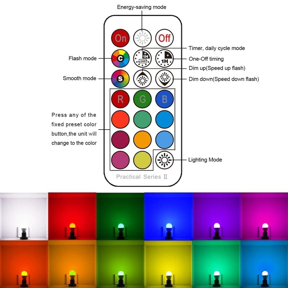 Ilc Rgb Led Light Bulb, Color Changing 40W Equivalent, Daylight White, 450Lm Dimmable 5W E26 Screw Base Rgbw, Mood Light Bulb -