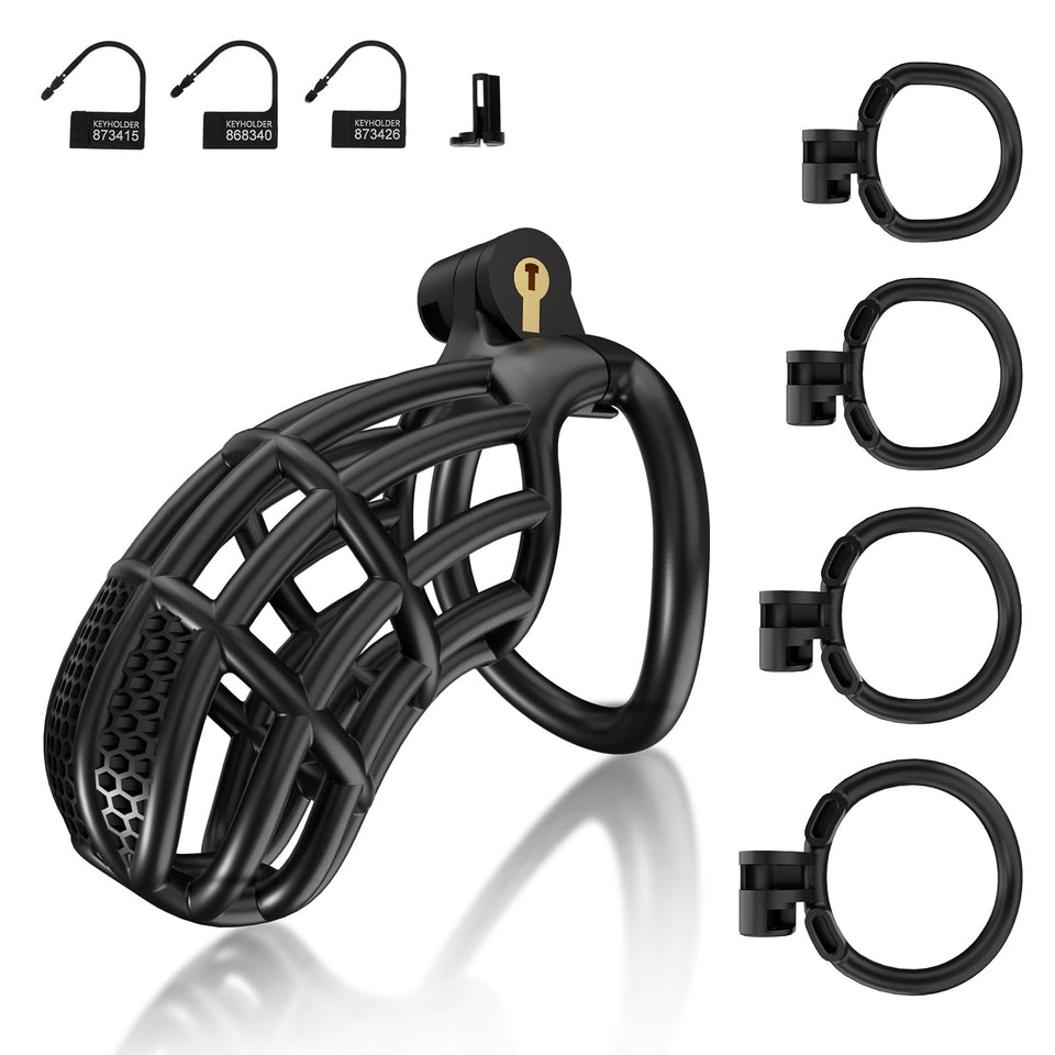 Male Chastity Device Cock Cage - UTIMI Large Plastic Chastity Cage for Man Penis Exercise 3D Printed Bondage Gear & Accessories