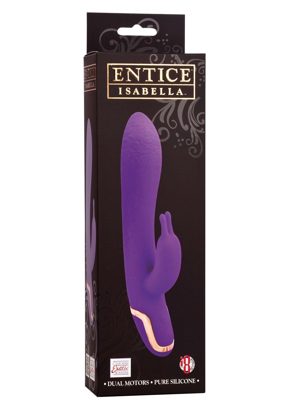 Calexotics Entice Isabella Silicone Rabbit Vibe, 5.25-Inch, Waterproof, Purple
