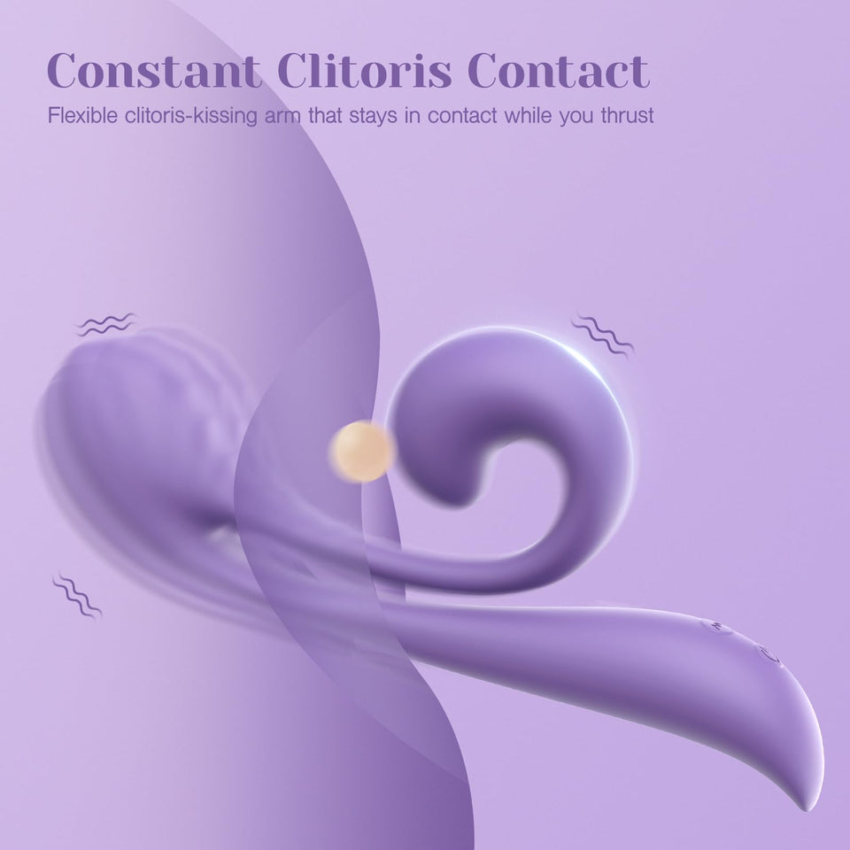 Tracy 's Dog Clitoral Kissing G Spot Rabbit Vibrator, Adult Toys for Double Stimulation with 10 Vibrations, Flexible Sex Toy wit