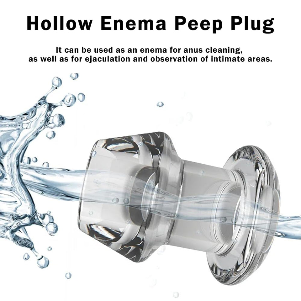 Transparent Hollow Anal Plug Enema Butt Plug Anal Peeking Vagina Anus Dilator for Adult Anal Sex Toys Universal for Gay Couples