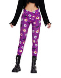sissycos Women s Halloween Crossover Leggings High Waisted Buttery Soft Printed Tights (Halloween Eyeballs Purple, Large)
