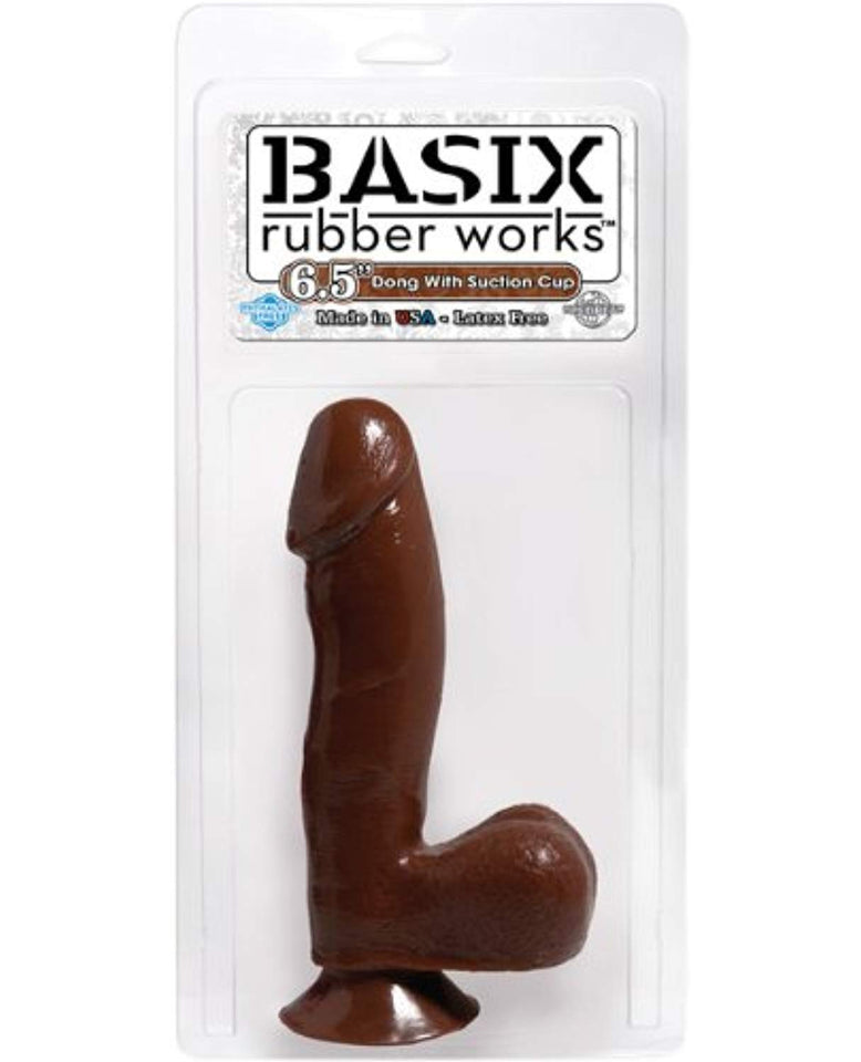Basix 6.5In. Dong W/Suction Cup Brown