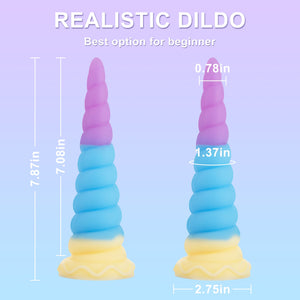 7.7 Inch Realistic Beginner Anal Dildo,Butt Plug with Strong Suction Cup for Hands-Free Play, Liquid Silicone Anal Beads Prostat