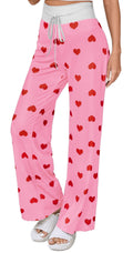 X-Image Womens Holiday Pajama Pants for Valentines Comfy Lounge Sleep Bottoms Soft Nightwear for All Seasons Sleepwear Red Hea