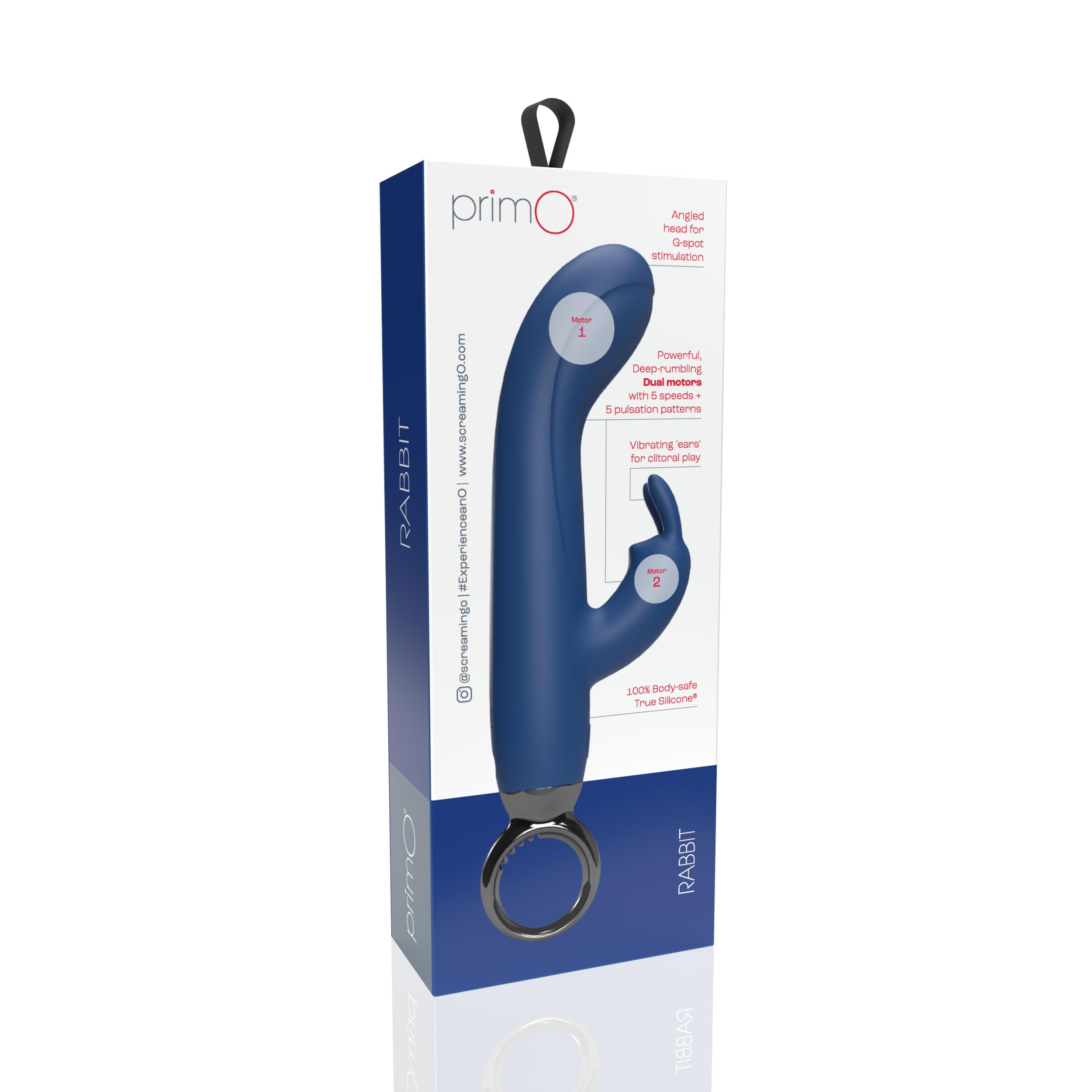Screaming O Primo Rabbit - G Spot Rabbit Vibrator, Rechargeable Vibrating Dildo for Women, G Spot Vibrator Sex Toy - Clitoris G-