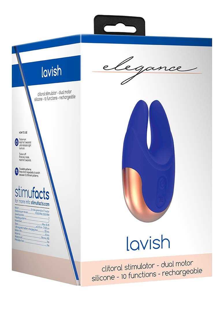 Shots Toys Elegance Dual Motor Clitoral Stimulator Lavish, Blue