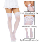 Stay Up Lace Top Spandex Sheer Thigh Highs