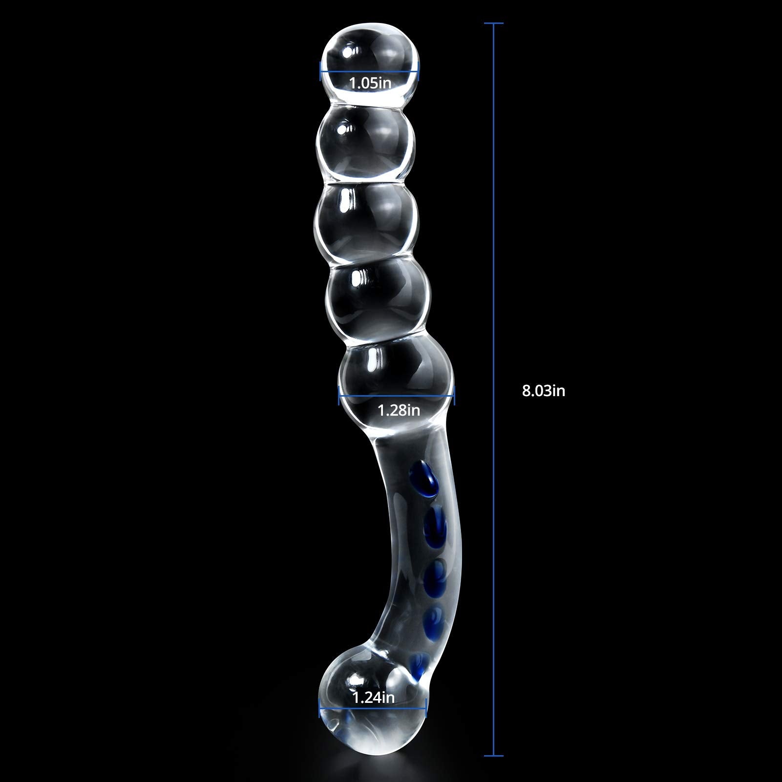 T-Explorer Crystal Glass Dildo Penis Anal Beads Butt Plug Masturbation Personal Massager G-Spot Stimulation Adult Sex Toy For Women