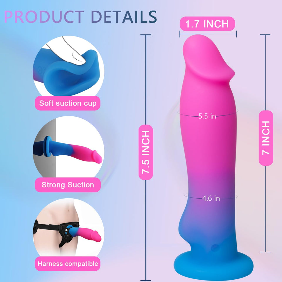 SHIJI Realistic Dildo Vibrator with Strong Suction Cup,8 Vibrating Speeds Consolador for Clitoral G-spot Stimulation,Liquid Sili