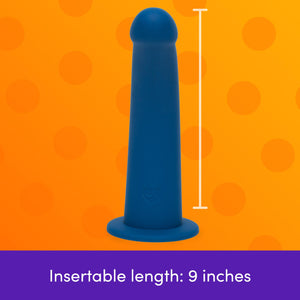 Lovehoney Curved Dildo - 9 Inch with Suction Cup - Flexible Anal Dildo for Men and Women - Harness Compatible Strap On - Smooth