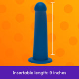 Lovehoney Curved Dildo - 9 Inch with Suction Cup - Flexible Anal Dildo for Men and Women - Harness Compatible Strap On - Smooth