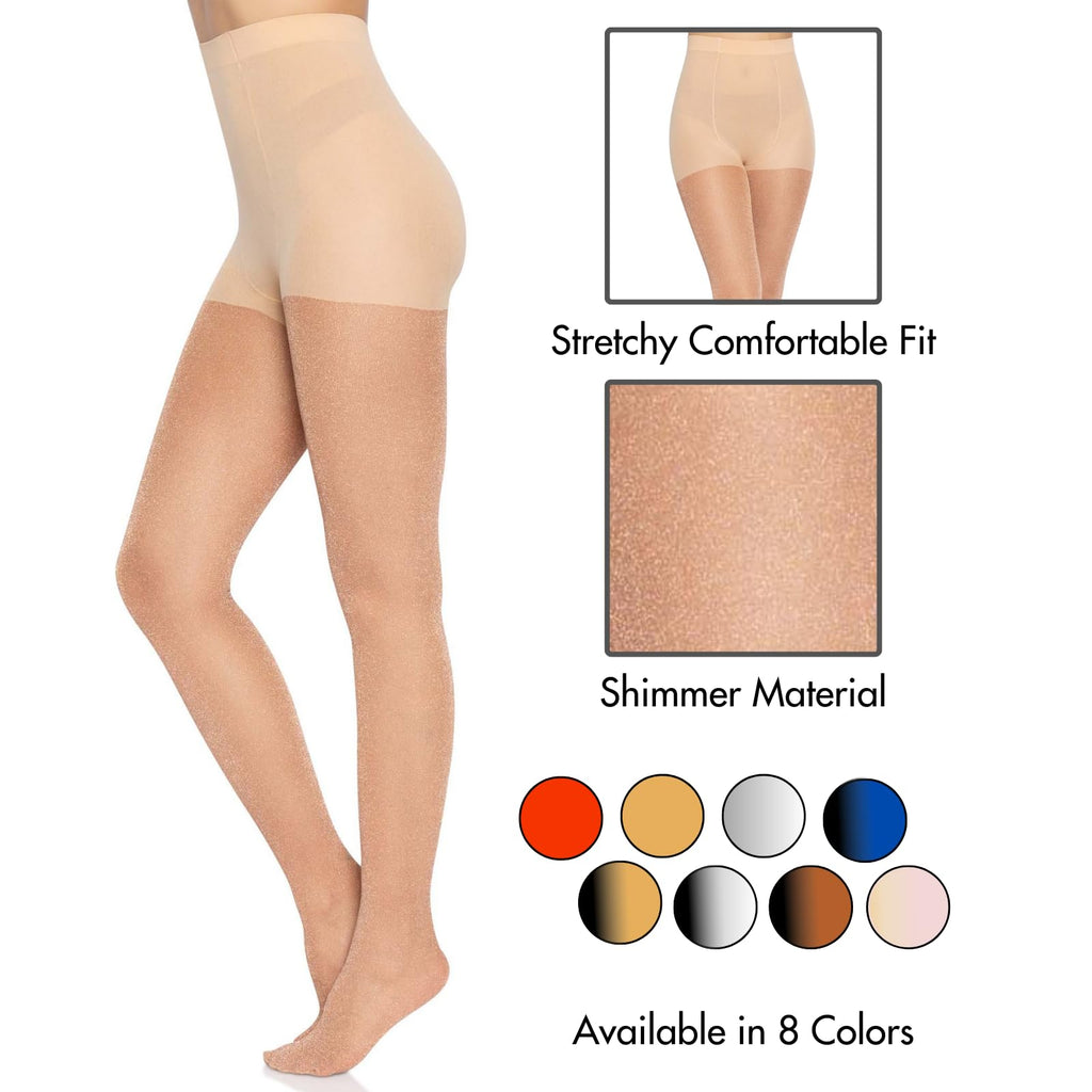 Leg Avenue Lurex shimmer tights Rose Gold Color