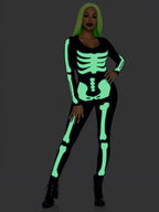 Leg Avenue Spandex Printed Glow-In-The-Da Blk/White Color