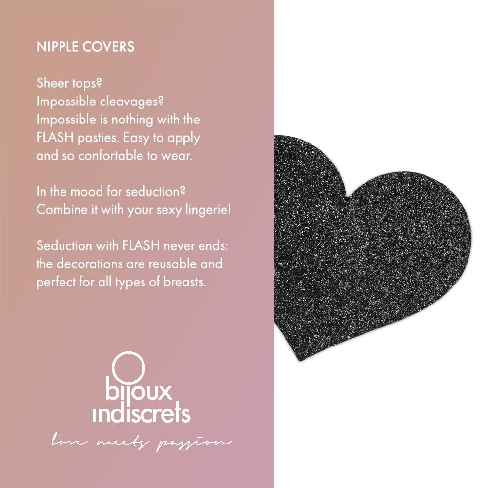 SB Bijoux giltter black Heart  Pastie