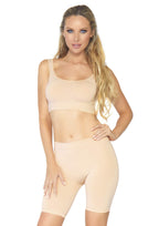 2 Pc Seamless Opaque Spandex Crop Tank And Bike Shorts.