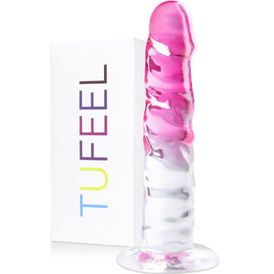 Sex Toy Realistic Pink Dildo for Women - TUFEEL G Spot Adult Toys, Gradient Clear Penis with Strong Suction Cup, Soft Lifelike D