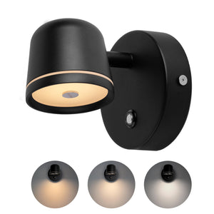 Aisilan Led Modern Wall Sconce With On/Off Switch,7W Dimmable Hard-Wired Wall Light, Adjustable Black Hallway Light Fixtures, Up