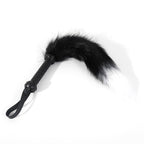 Kutocesy SM Tail Whip Black White Shaggy Couples Leather Whips and Paddle for Adults Sex Play Bedroom Feather Tickler Women