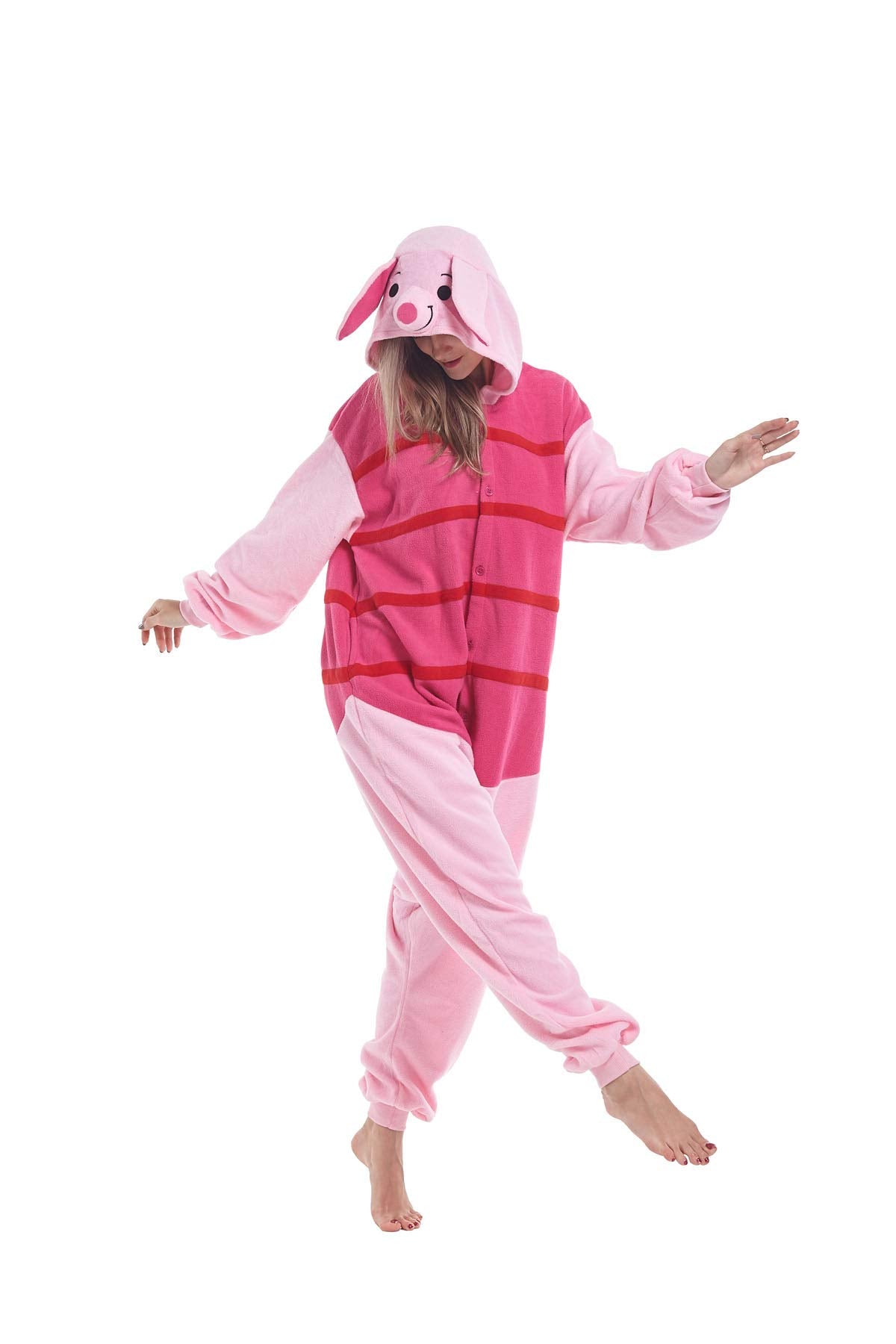 Sqlszt Animal Onesie Adult Piglet Pig One Piece Pajamas Unisex Cosplay Costume For Women Men XL