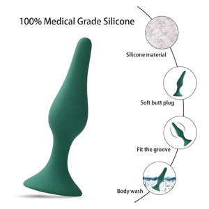 Hisionlee Sex Toys 4PCS Butt Anal Plug Set Silicone Anal Butt Plug Adult Sexy Toys for Women,Men and Beginners (Green)