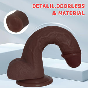 Sex Toys Dildo Realistic Silicone Dildo, Safety Material for Clitoral Vagina and Anal Stimulation with Strong Suction Cups, Sex