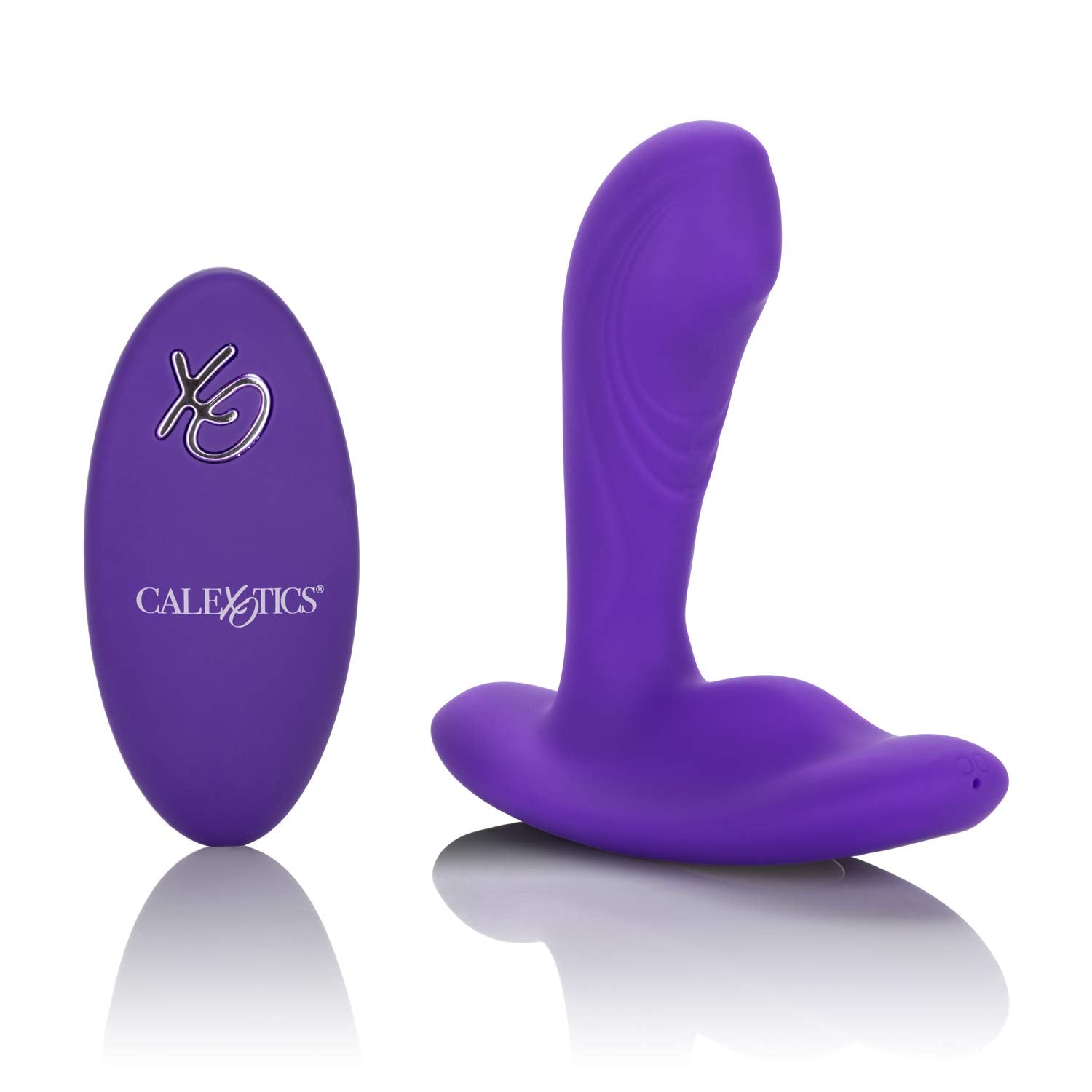 CalExotics Silicone Remote Pinpoint Pleaser, 12-Function Rechargeable Silicone Waterproof Self Vibrator for Women Purple SE-0077