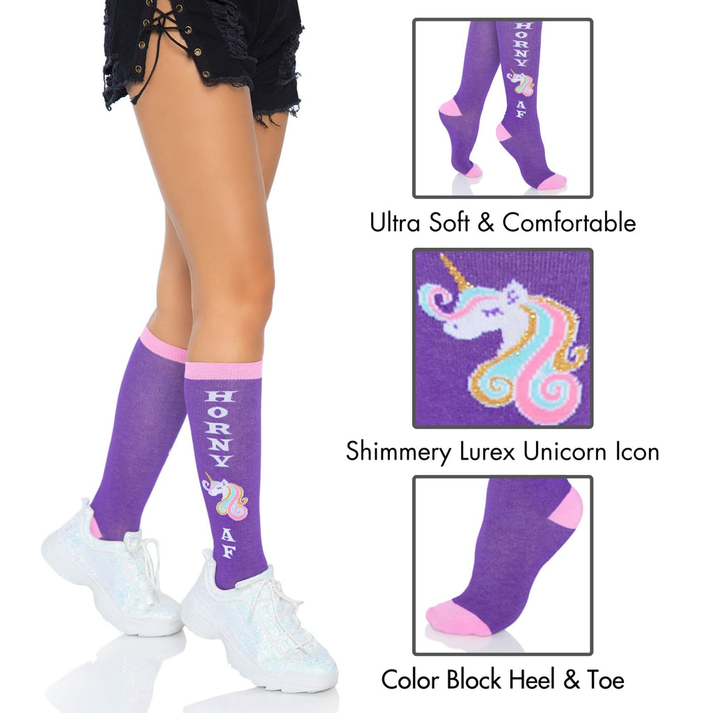 Horny Af Knee Socks. - O/S / Multicolor