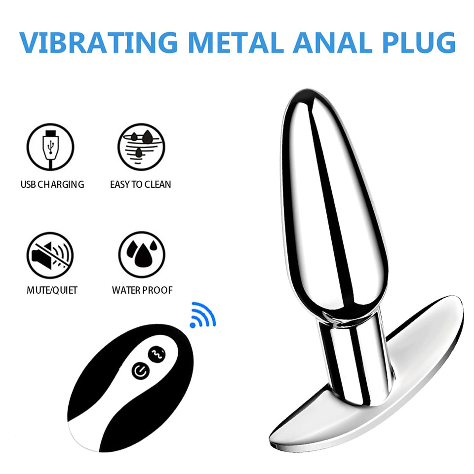 XYVYNZ Vibrating Butt Plug Anal Vibrator with Remote Control and 10 Vibration Modes and Flared Base Wearable Vibrator Prostate M